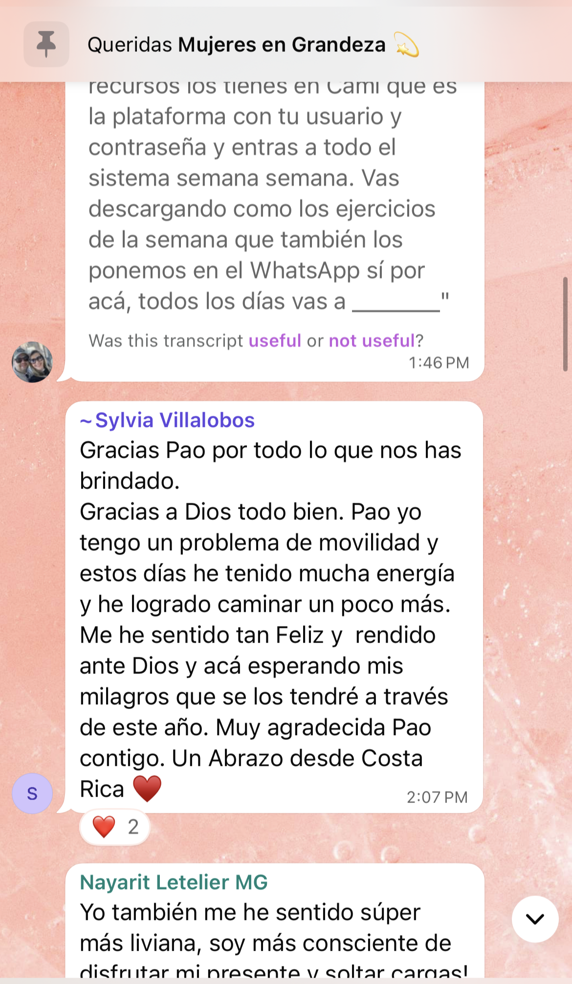 Testimonio de la comunidad Mujer en Grandeza