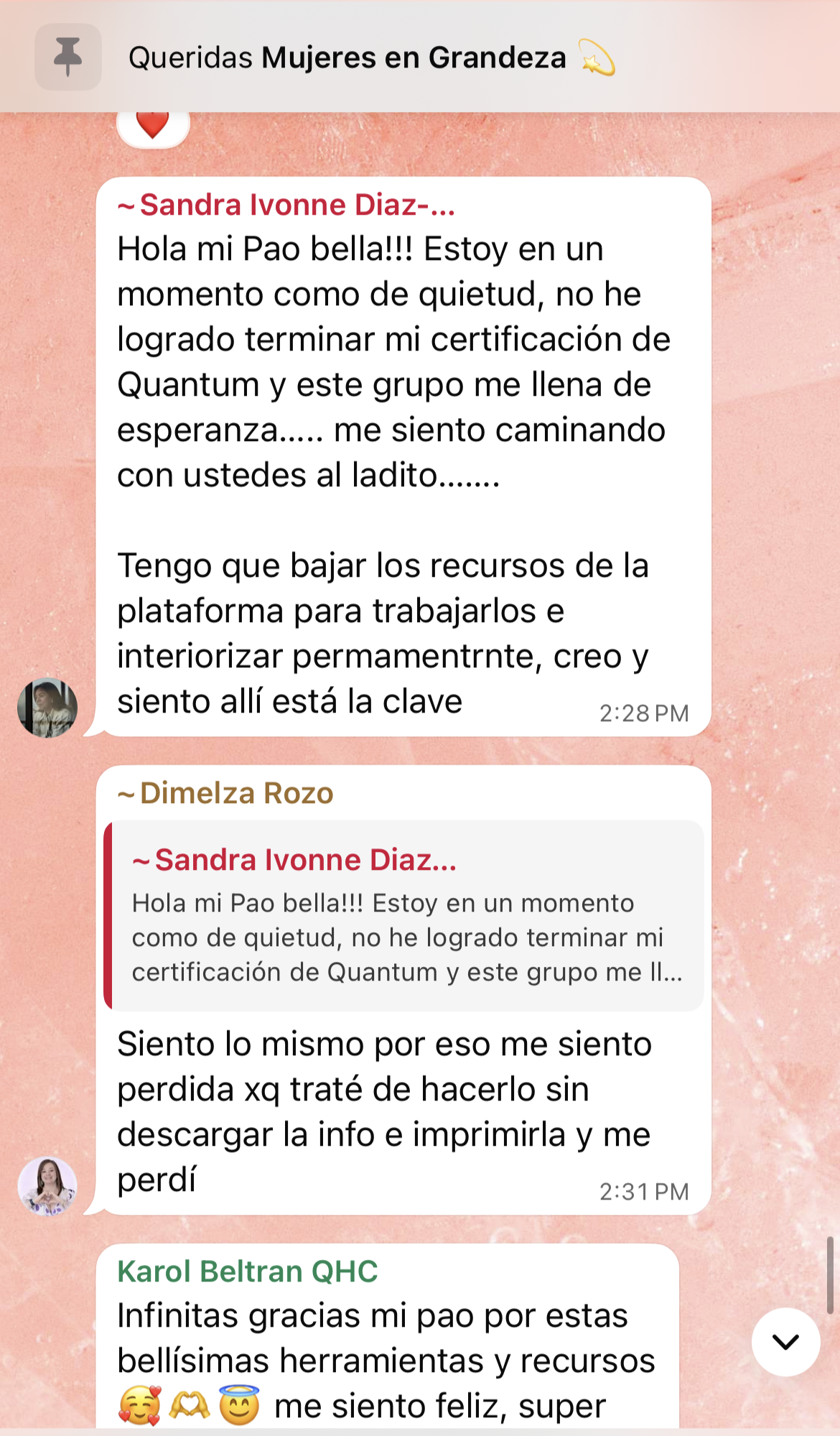 Testimonio de la comunidad Mujer en Grandeza