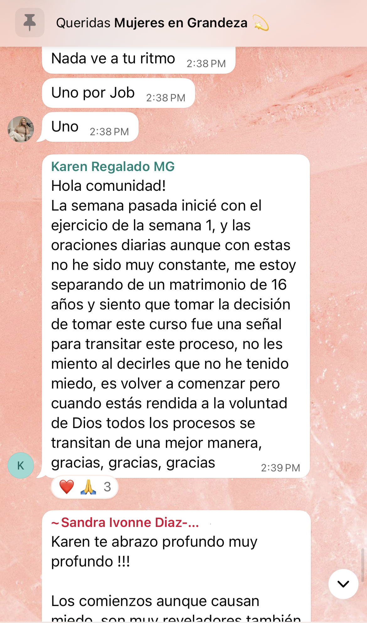 Testimonio de la comunidad Mujer en Grandeza